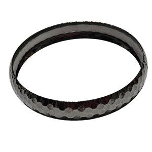 Retro Hammered Silver Tone Metal Bangle Bracelet Minimalist Fashion Jewelry